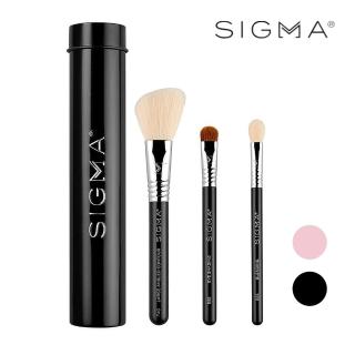 【Sigma】基本旅行刷具3件組-含刷具罐 多色可選 Essential Trio Brush Set(黑色/櫻花粉 專櫃公司貨)