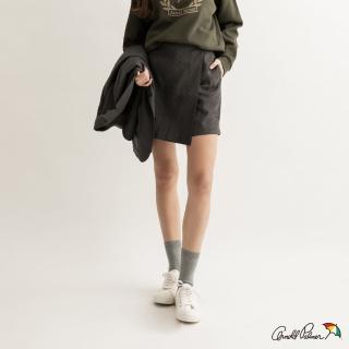 【Arnold Palmer 雨傘】女裝-復古格紋後鬆緊褲裙(深咖啡色)