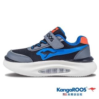 【KangaROOS】童 BREAK 美式厚底貝果童鞋 暈染撞色 穩定支撐(黑/藍-KK41510)
