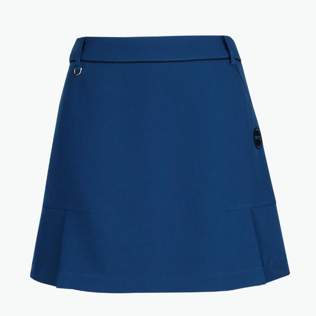 【PING】女款鑲邊壓褶高彈性短裙-藍(GOLF/高爾夫球裙/RD23211-56)
