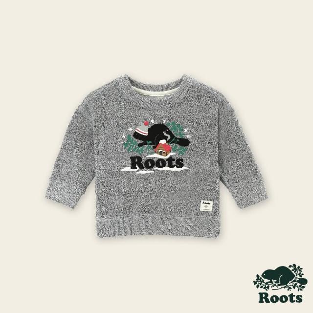 【Roots】Roots 嬰兒-冬日海狸系列 圓領上衣(灰色)