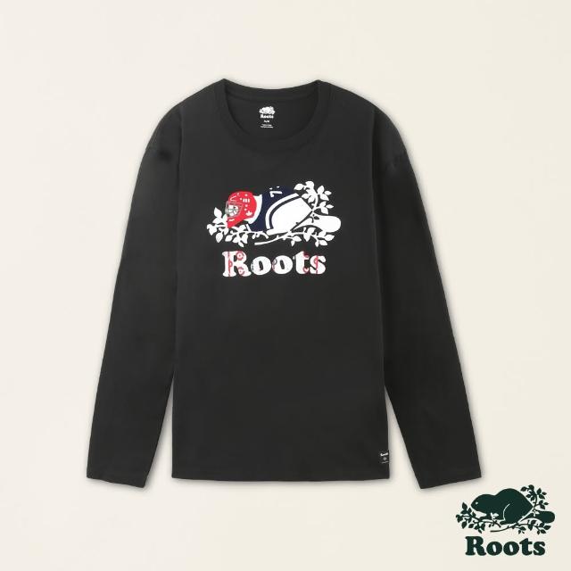 【Roots】Roots 男裝- 冬日海狸系列 佳節海狸長袖T恤(黑色)