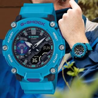 【CASIO 卡西歐】G-SHOCK 碳核心防護雙顯腕錶 禮物推薦 畢業禮物(GA-2200-2A)
