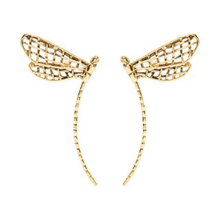 【Goossens】時尚優雅蜻蜓飾耳環(金)