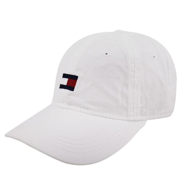 【Tommy Hilfiger】繡線大英文字母旗標女款棒球帽(米白)
