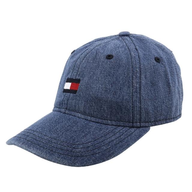 【Tommy Hilfiger】繡線英文字母旗標女款棒球帽(單寧藍)