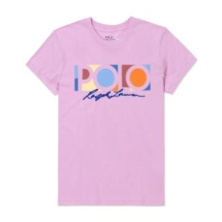 【RALPH LAUREN】RL POLO 經典貼布文字圖案短袖T恤 上衣-女-粉色(百搭爆款/春夏必備/平輸品)