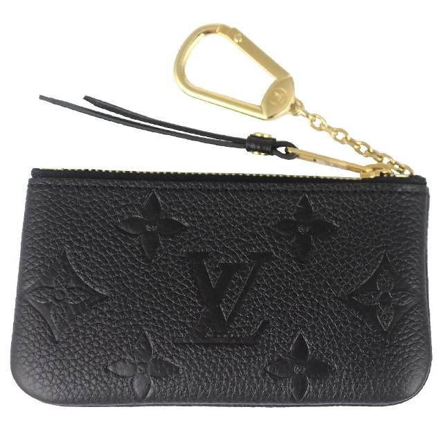 【Louis Vuitton 路易威登】Monogram LV花紋真皮鑰匙零錢包(M80879/黑色)
