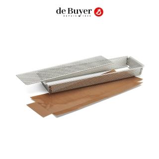 【de Buyer 畢耶】專業不鏽鋼長方形氣孔塔派模 35x10.5x3.5cm(活動式)