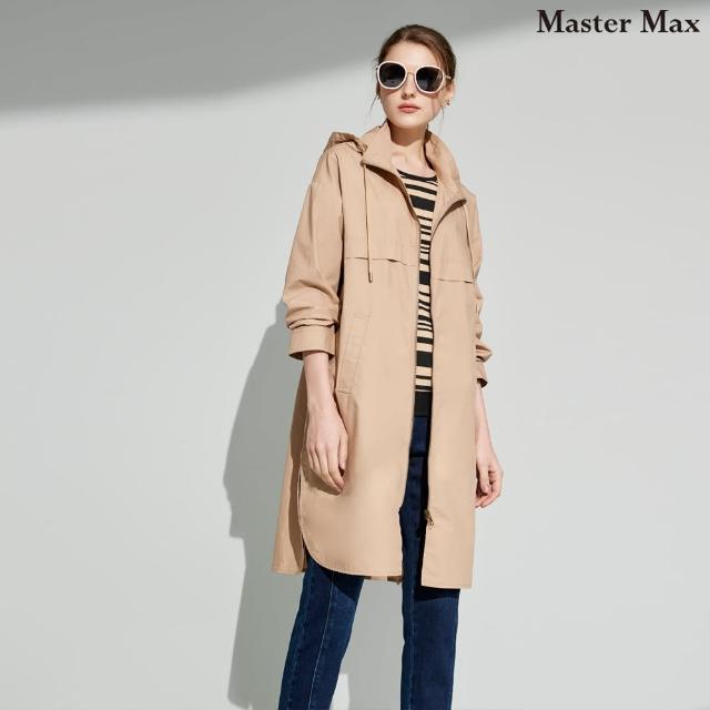 【Master Max】都會風純棉連帽中長版風衣外套(8327118)