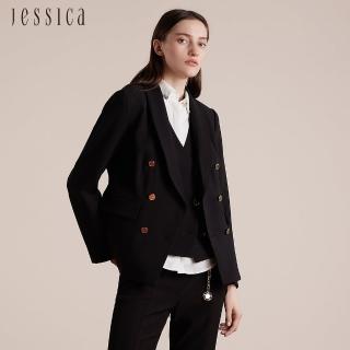 【JESSICA】簡約利落顯瘦青果領雙排釦西裝外套J30658
