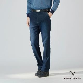 【Emilio Valentino 范倫鐵諾】舒適俐落棉質休閒斜口袋牛仔褲_藍(70-3A7750)