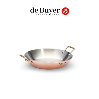 【de Buyer 畢耶】『Inocuivre 銅鍋系列』黃銅柄雙耳平底鍋/烤盤24cm