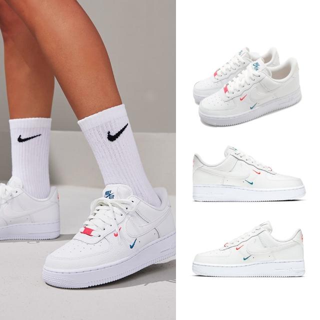 NIKE 耐吉】休閒鞋W Air Force 1 07 女鞋男鞋白紅ESS 小勾彩色立體小勾