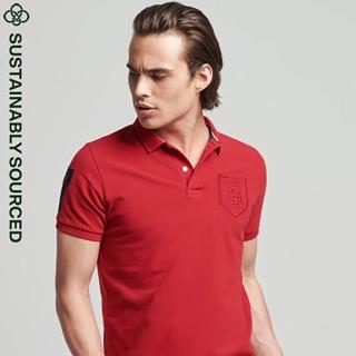 【Superdry】男裝 短袖POLO衫 VTG SUPERSTATE POLO(紅)