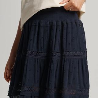 【Superdry】女裝 短裙 VTG LACE MINI SKIRT(海軍藍)