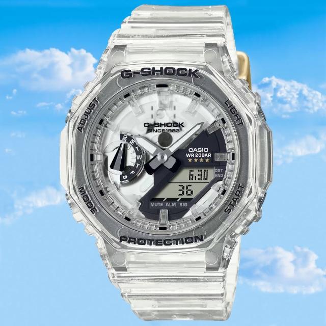 【CASIO 卡西歐】G-SHOCK 40週年限定 透視錶面 八角雙顯腕錶 母親節 禮物(GMA-S2140RX-7A)