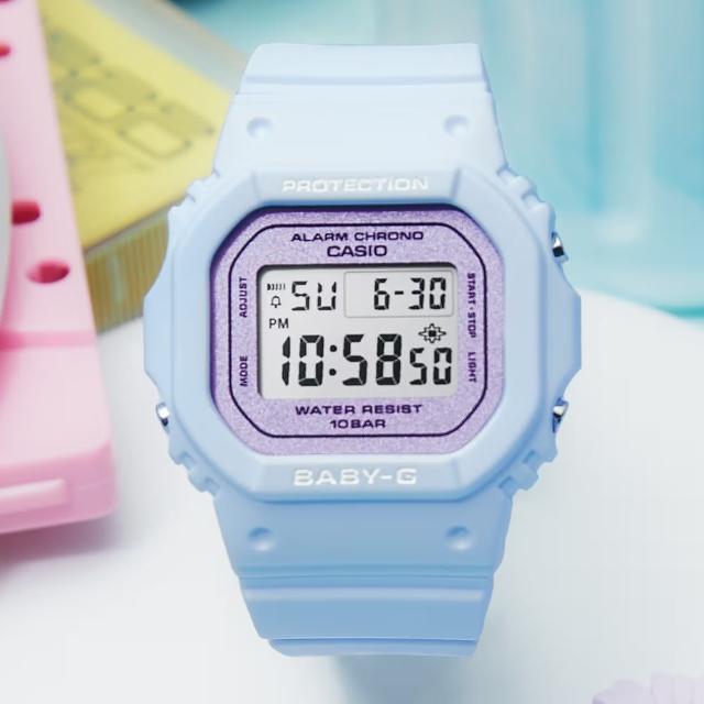 【CASIO 卡西歐】BABY-G 春日色調 方形電子腕錶 女王節(BGD-565SC-2)