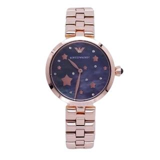 【EMPORIO ARMANI】ARMANI 盛開的百花星空時尚優質女性腕錶-玫瑰金-AR11197
