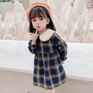 【Arbea】女童長袖連衣裙兒童裝加絨加厚裙子(秋冬款)