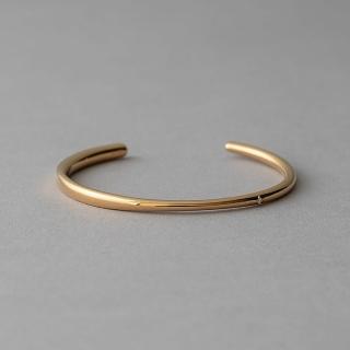 【ete】Objet 極簡美學不規則流線鑽飾手環(金色)
