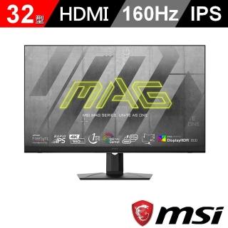 【MSI 微星】MAG 323UPF 32型 IPS 4K 160Hz 電競螢幕(1ms/FreeSync/HDR600/Type-c 90w充電)