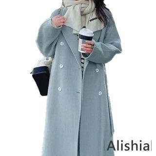 【Alishia】日韓休閒中長款束腰修身風衣外套 S-XL(現+預 黑 / 米 / 藍 / 卡其 / 粉)
