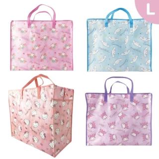 【小禮堂】三麗鷗 方形防水拉鍊購物袋 L 70L(平輸品)