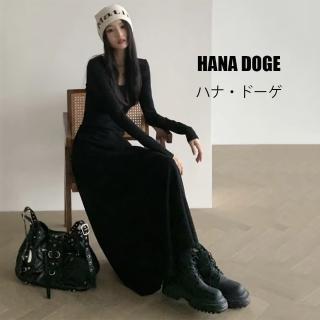 【HANA DOGE 】日系極簡無印風顯瘦A字裙內刷毛百搭長洋裝(出門約會一件OK)