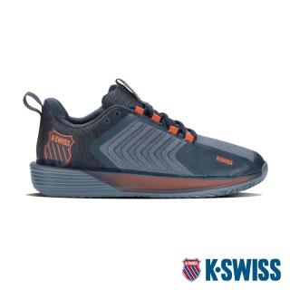 【K-SWISS】透氣輕量網球鞋 Ultrashot 3-男-灰藍/橘(06988-477)