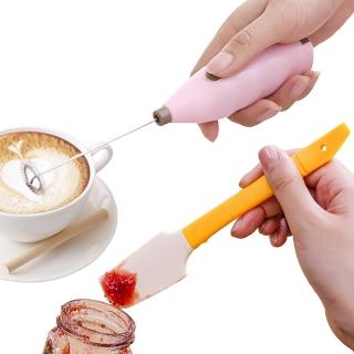 【日本SP SAUCE】迷你粉紅電動攪拌器+食物刮刀特惠組