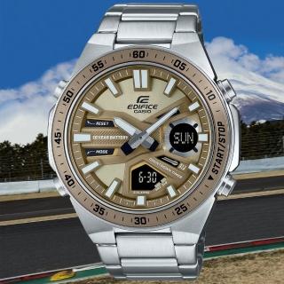 【CASIO 卡西歐】EDIFICE 長效電池壽命 運動風雙顯腕錶 禮物推薦 畢業禮物(EFV-C110D-5A)