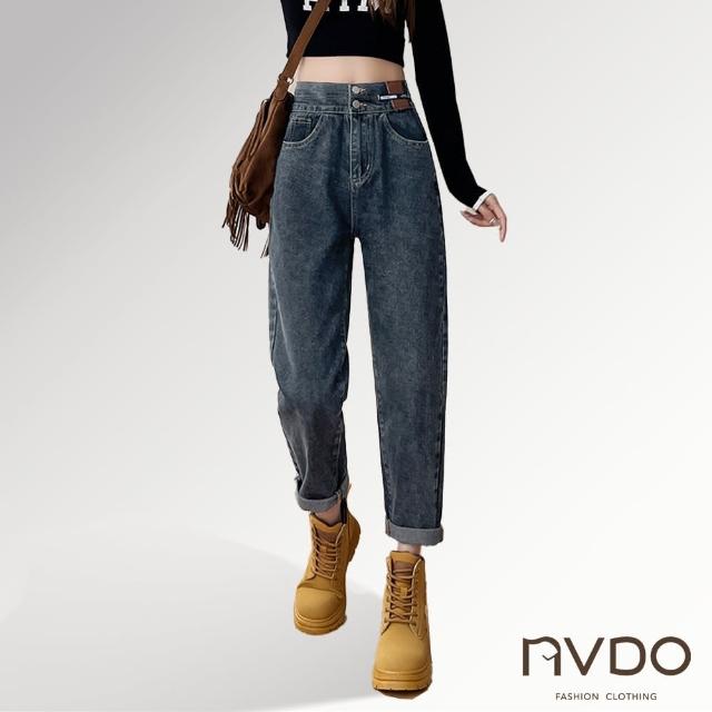 【NVDO】視覺顯瘦6KG雙扣哈倫九分褲(26-31吋可穿/F078)