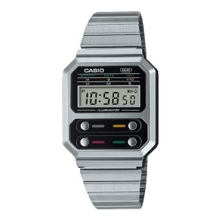 【CASIO 卡西歐】Vintage A100WE-1A 經典復古多功能電子金屬元素簡約設計手錶