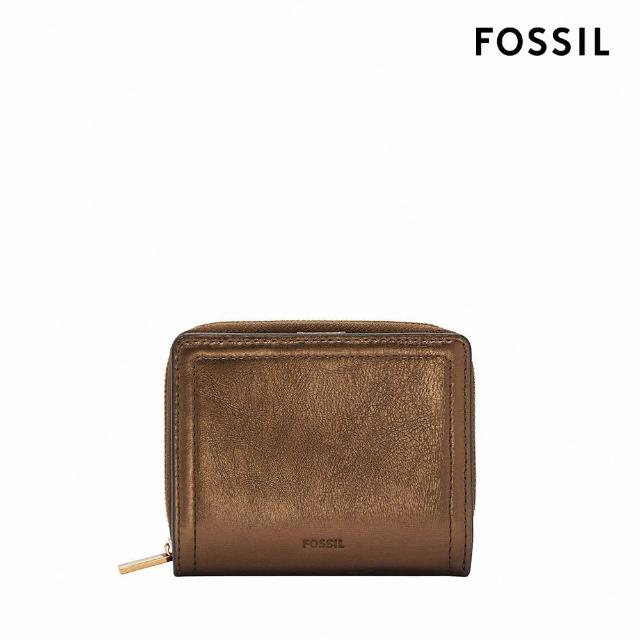 【FOSSIL 官方旗艦館】Logan 迷你多功能真皮短夾-金屬銅棕色 SL10012711