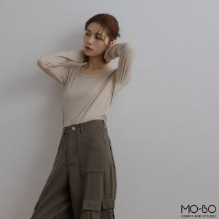 【MO-BO】棉感發熱方領上衣(MIT)
