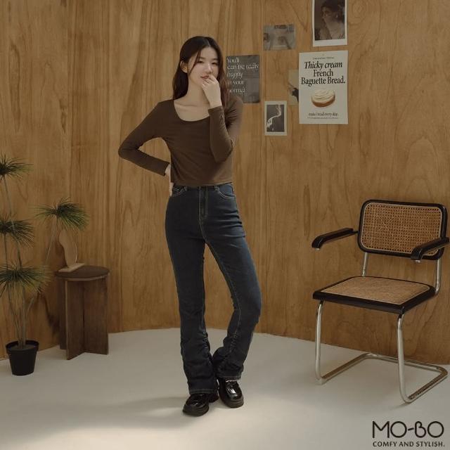 【MO-BO】圓領合身簡約設計發熱衣(MIT)