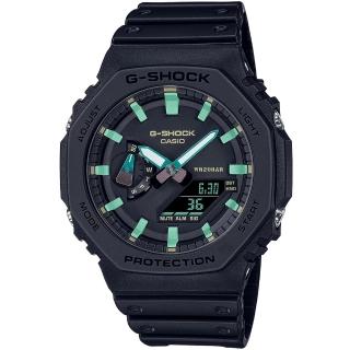 【CASIO 卡西歐】G-SHOCK 八角農家橡樹雙顯手錶 新年禮物(GA-2100RC-1A)