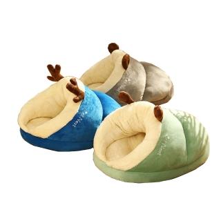 【MY PET】拖鞋造型貓咪狗狗暖暖睡窩 寵物睡袋(貓窩 寵物窩)
