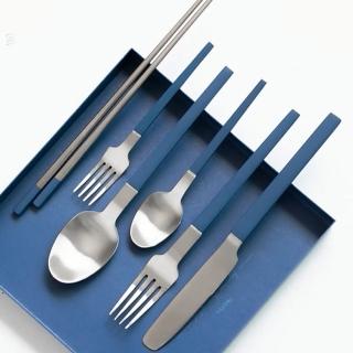 【樂邁家居】克萊茵藍 西餐餐具6件套組(北歐風餐具/質感家居/簡約造型)