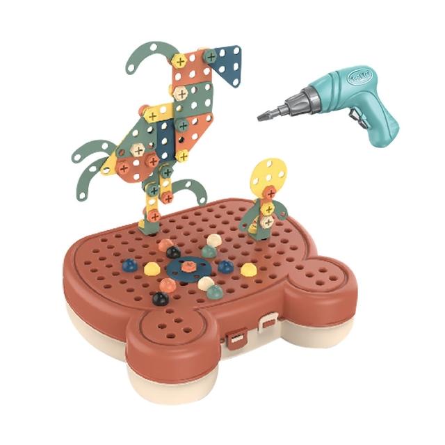 【JoyNa】螺絲玩具組 電鑽螺絲拼圖(電鑽玩具/擰螺絲玩具/拼裝玩具/益智玩具/修理工具箱/拼裝積木組)