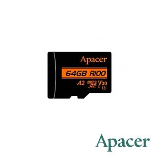 【apacer 宇瞻】64gb microsdxc u3 v30 a2 class10 記憶卡 100mb/s(公司貨)