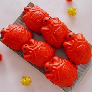 【美姬饅頭】紅壽龜鮮乳造型紅豆包(一盒6入)