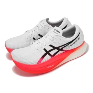 【asics 亞瑟士】競速跑鞋 Metaspeed Sky+ 男鞋 白 紅 步幅型 碳板 厚底 路跑 運動鞋 亞瑟士(1013A115100)