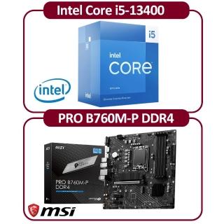 【Intel 英特爾】Intel Core i5-13400 CPU+微星 PRO B760M-P DDR4 主機板(10核心超值組合包)