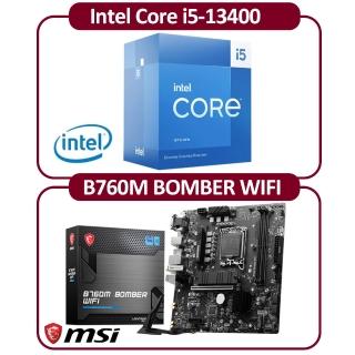 【Intel 英特爾】Intel Core i5-13400 CPU+微星 B760M BOMBER WIFI DDR5 主機板(10核心超值組合包)