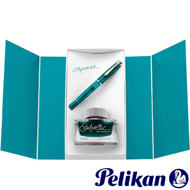 【Pelikan】百利金 M205 2022年度逸彩 限量 磷光石藍 鋼筆 墨水禮盒組(送原廠手提袋)