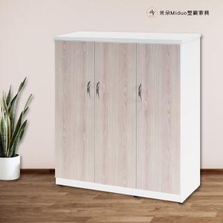 【米朵Miduo】3.2尺三門塑鋼鞋櫃 楓木系列-防水塑鋼家具
