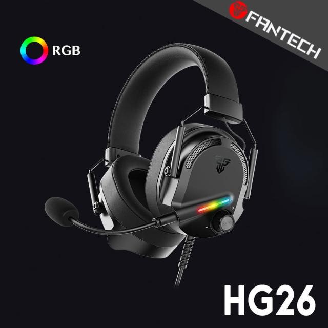 【FANTECH】7.1環繞立體聲RGB USB耳罩式電競耳機(HG26)