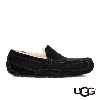 【UGG】男鞋/休閒鞋/平底鞋/帆船鞋 Ascot(黑色-UG1101110WBLK)